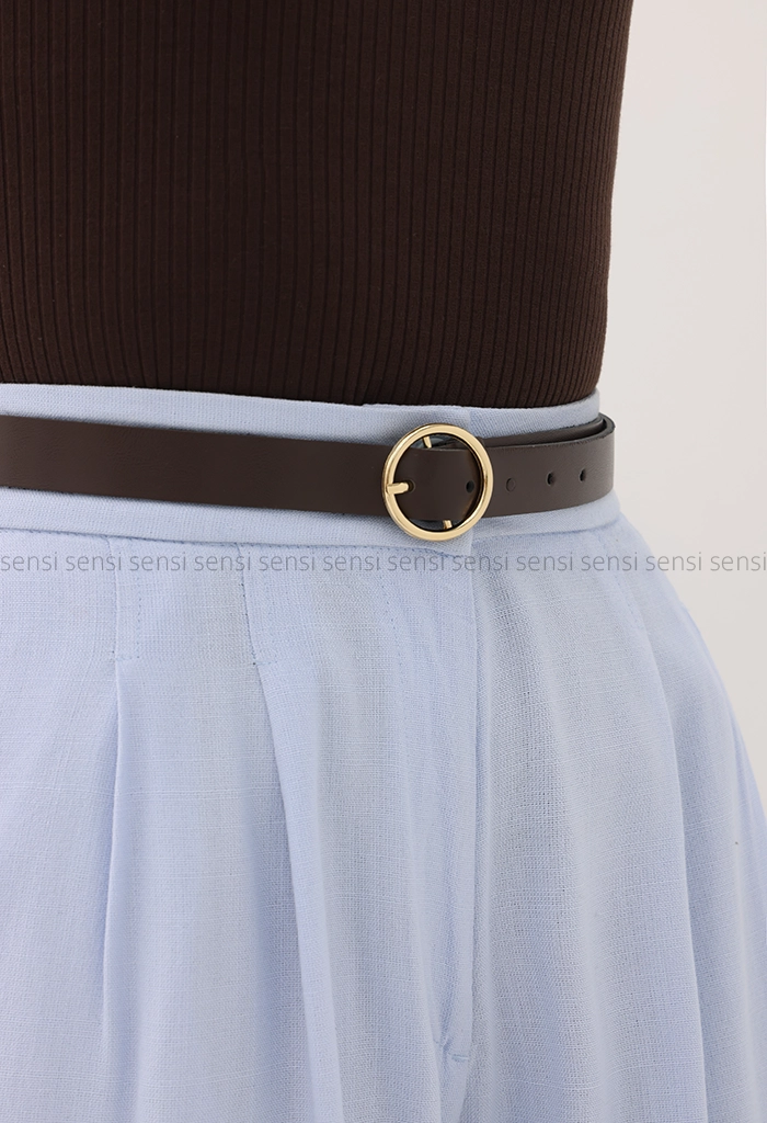 کمربند چرم سگک گرد2.5 سانت کد1005426